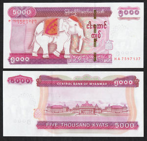 myanmar5000kyat2009unc