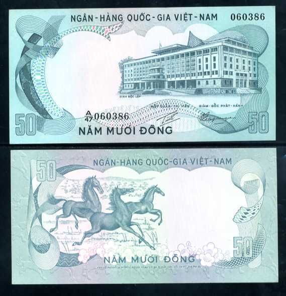Tiền Hình Con Ngựa 50 Đồng 1972