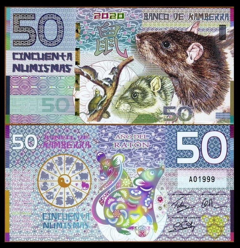 Tiền Con Chuột Úc Kamberra 50 Numismas Tết 2020