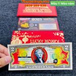 Tiền 2 USD Hình Con Mèo Vàng 2023 May Mắn (Mẫu 1)