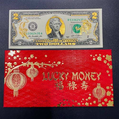 Tiền 2 USD Con Cọp Vàng 3D Quà Tết 2024