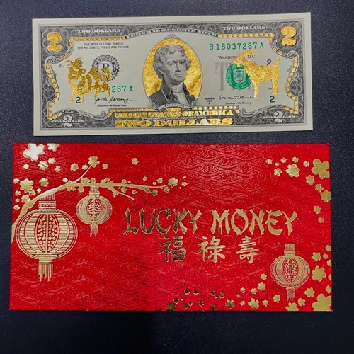 Tiền 2 USD Con Dê Mạ Vàng 3D Quà Tết 2023