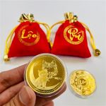 Tiền Xu Hình Con Mèo Vàng Đài Loan Kèm Túi 2023