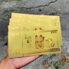 Tiền 100 Macao Hình Con Mèo Mạ Vàng Plastic ( Mẫu 2 ) - anh 1