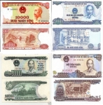 Bộ 4 Tờ Cotton 10 20 50 100 Ngàn Đồng Việt Nam