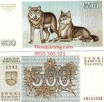 Tiền Con Chó Lithuania 500 Talonu 1993